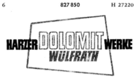 HARZER DOLOMIT WERKE WÜLFRATH Logo (DPMA, 08.10.1965)