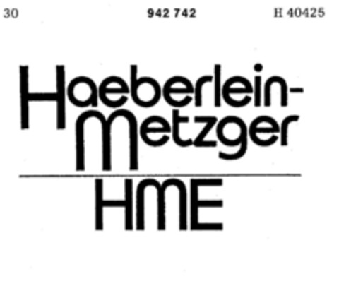 Haeberlein-Metzger HME Logo (DPMA, 24.04.1975)