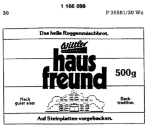 Wittler haus freund Logo (DPMA, 09/25/1989)