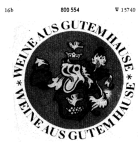 WEINE AUS GUTEM HAUSE Logo (DPMA, 30.01.1964)