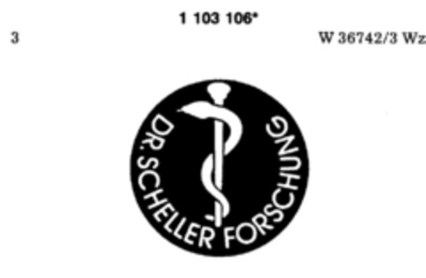 DR. SCHELLER FORSCHUNG Logo (DPMA, 17.12.1986)