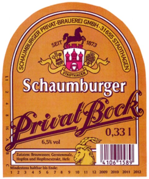 Schaumburger Privat-Bock Logo (DPMA, 12.02.2009)