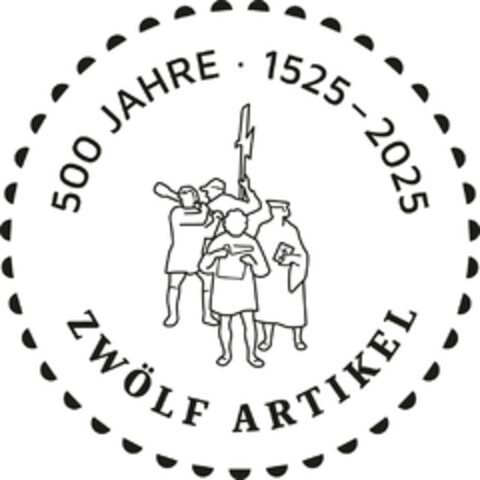 500 JAHRE · 1525 - 2025 ZWÖLF ARTIKEL Logo (DPMA, 06.05.2024)