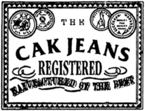 THE CAK JEANS REGISTERED Logo (DPMA, 11.12.1993)