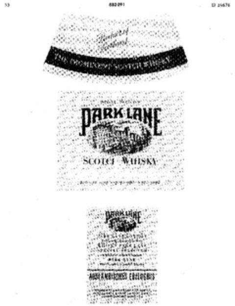 PARK LANE SCOTCH WHISKY Logo (DPMA, 06.08.1969)