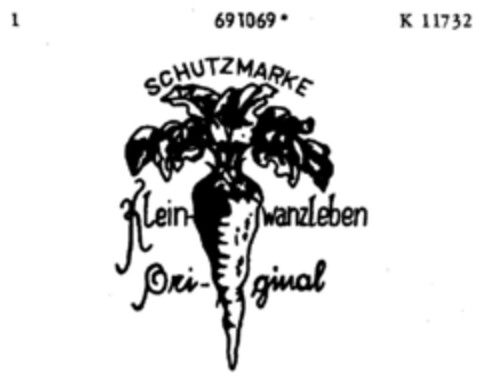 SCHUTZMARKE Kleinwanzleben Original Logo (DPMA, 11.04.1956)