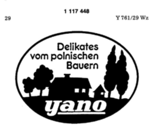 Delikates vom polnischen Bauern Yano Logo (DPMA, 07.03.1986)