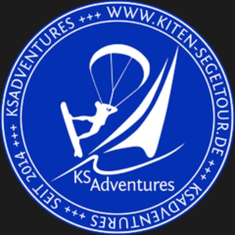 KSADVENTURES WWW.KITEN-SEGELTOUR.DE KSADVENTURES SEIT 2014 Logo (DPMA, 03/18/2015)