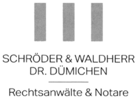 SCHRÖDER & WALDHERR DR. DÜMICHEN Rechtsanwälte & Notare Logo (DPMA, 04.08.2021)