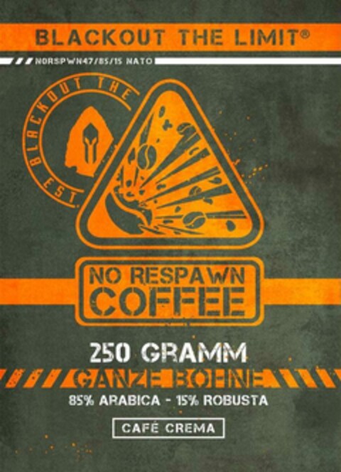 BLACKOUT THE LIMIT NO RESPAWN COFFEE Logo (DPMA, 12/13/2023)