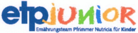 etp junior Ernährungsteam Pfrimmer Nutricia für Kinder Logo (DPMA, 12.02.2004)