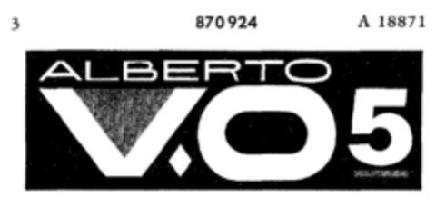 ALBERTO V.O 5 Logo (DPMA, 06.03.1968)