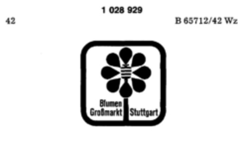 BLUMEN GROSSMARKT STUTTGART Logo (DPMA, 30.04.1980)