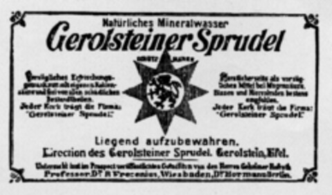 Gerolsteiner Sprudel Logo (DPMA, 20.08.1895)
