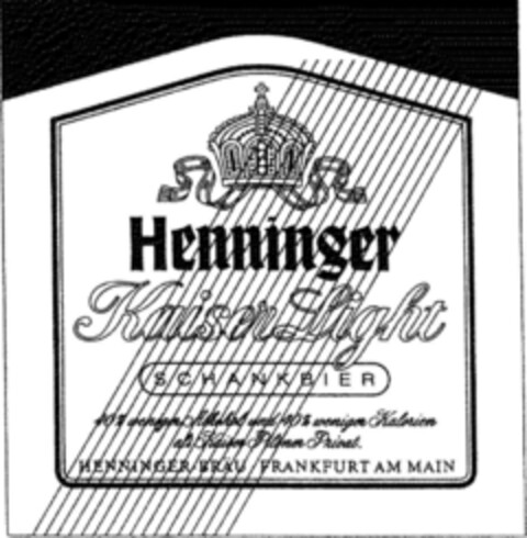 HENNINGER Kaiser Light Schankbier Logo (DPMA, 15.01.1991)