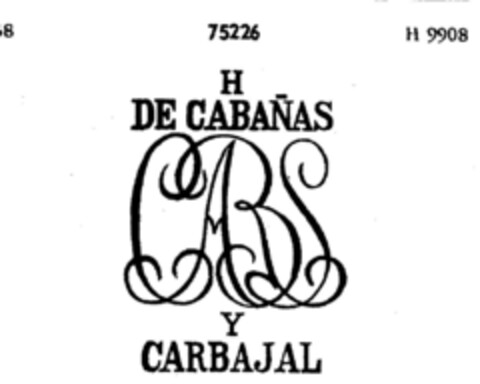 H DE CABANAS Y CARBAJAL Logo (DPMA, 10.05.1904)