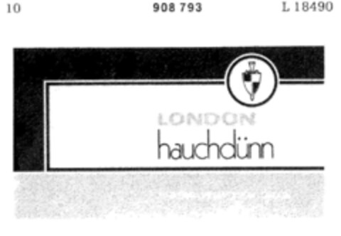 LONDON hauchdünn Logo (DPMA, 24.06.1972)