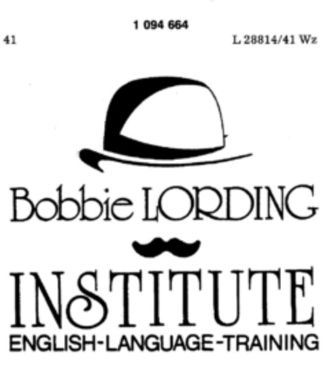 Bobbie LORDING INSTITUTE ENGLISH-LANGUAGE-TRAINING Logo (DPMA, 01/25/1986)