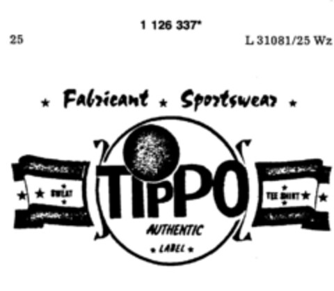 TIPPO AUTHENTIC Logo (DPMA, 05/06/1988)