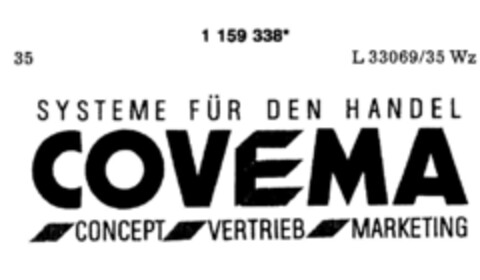COVEMA SYSTEME FÜR DEN HANDEL Logo (DPMA, 11.01.1990)