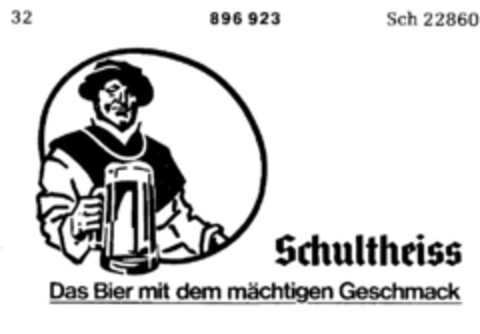 Schultheiss Das Bier mit dem mächtigen Geschmack Logo (DPMA, 05.06.1971)