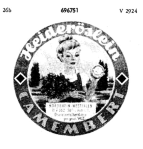 Heideröslein CAMEMBERT Logo (DPMA, 23.02.1955)