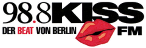 98.8KISS FM DER BEAT VON BERLIN Logo (DPMA, 04/30/2019)