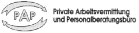 PAP Private Arbeitsvermittlung und Personalberatungsbüro Logo (DPMA, 28.08.1996)