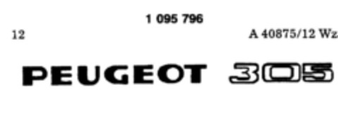 PEUGEOT 305 Logo (DPMA, 17.01.1986)