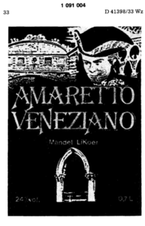 AMARETTO VENEZIANO Logo (DPMA, 30.08.1985)