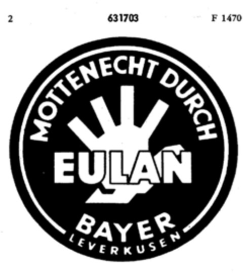 EULAN MOTTENECHT DURCH BAYER LEVERKUSEN Logo (DPMA, 03.04.1951)
