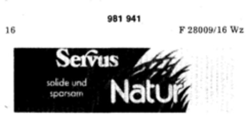 Servus Natur solide und sparsam Logo (DPMA, 02.05.1978)