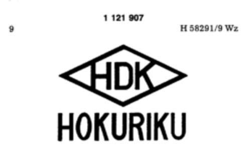HDK HOKURIK Logo (DPMA, 11.09.1987)