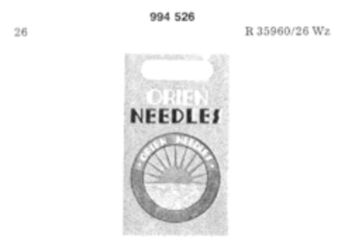 ORIEN NEEDLES Logo (DPMA, 08.02.1979)