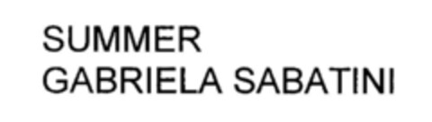 SUMMER GABRIELA SABATINI Logo (DPMA, 01.11.1999)