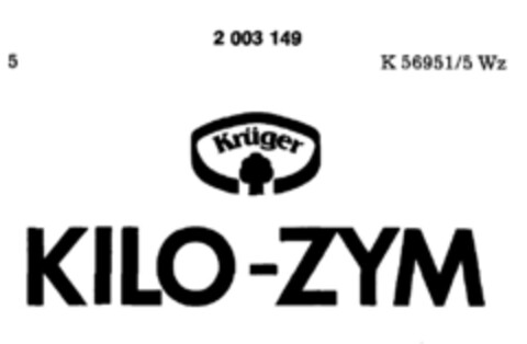 Krüger KILO-ZYM Logo (DPMA, 23.10.1990)