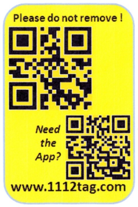 Please do not remove ! Need the App? www.1112tag.com Logo (DPMA, 05/03/2010)