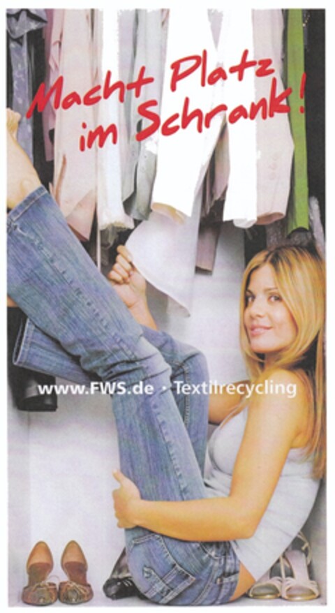 Macht Platz im Schrank! www.FWS.de Textilrecycling Logo (DPMA, 18.07.2011)