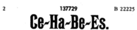 Ce-Ha-Be-Es. Logo (DPMA, 03.10.1910)