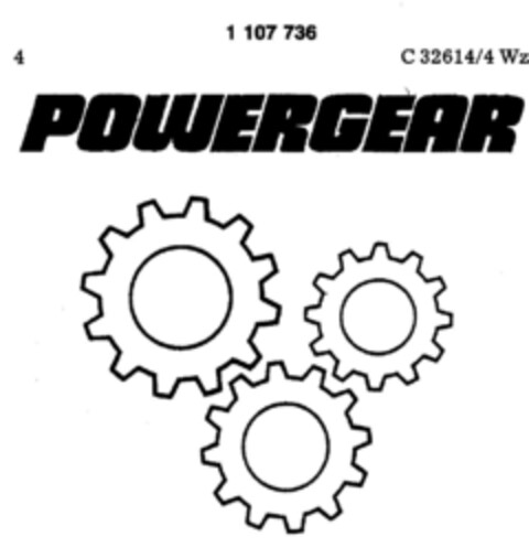 POWERGEAR Logo (DPMA, 10.11.1983)