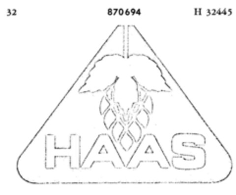 HAAS Logo (DPMA, 17.12.1968)