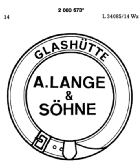 GLASHÜTTE A.LANGE & SÖHNE Logo (DPMA, 06.12.1990)