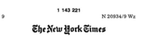 The New York Times Logo (DPMA, 10.04.1987)