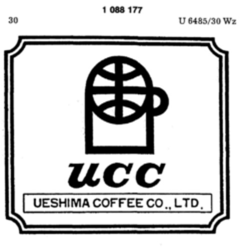 UCC UESHIMA COFFEE CO., LTD. Logo (DPMA, 01.07.1985)
