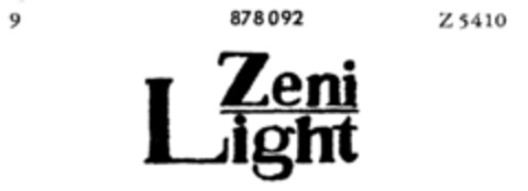 Zeni Light Logo (DPMA, 01.08.1969)