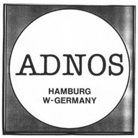 ADNOS HAMBURG W-GERMANY Logo (DPMA, 06/13/2009)