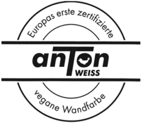 anTon WEISS Europas erste zertifizierte vegane Wandfarbe Logo (DPMA, 03/07/2023)