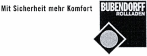 BUBENDORFF ROLLLADEN Mit Sicherheit mehr Komfort Logo (DPMA, 26.06.2003)