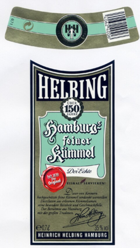 HELBING Hamburgs feiner Kümmel Logo (DPMA, 21.09.2006)