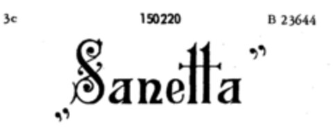 Sanetta Logo (DPMA, 22.05.1911)